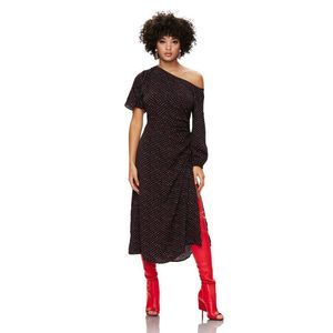 NWT ARFM Emme One Shoulder Ruched Midi Dress Small